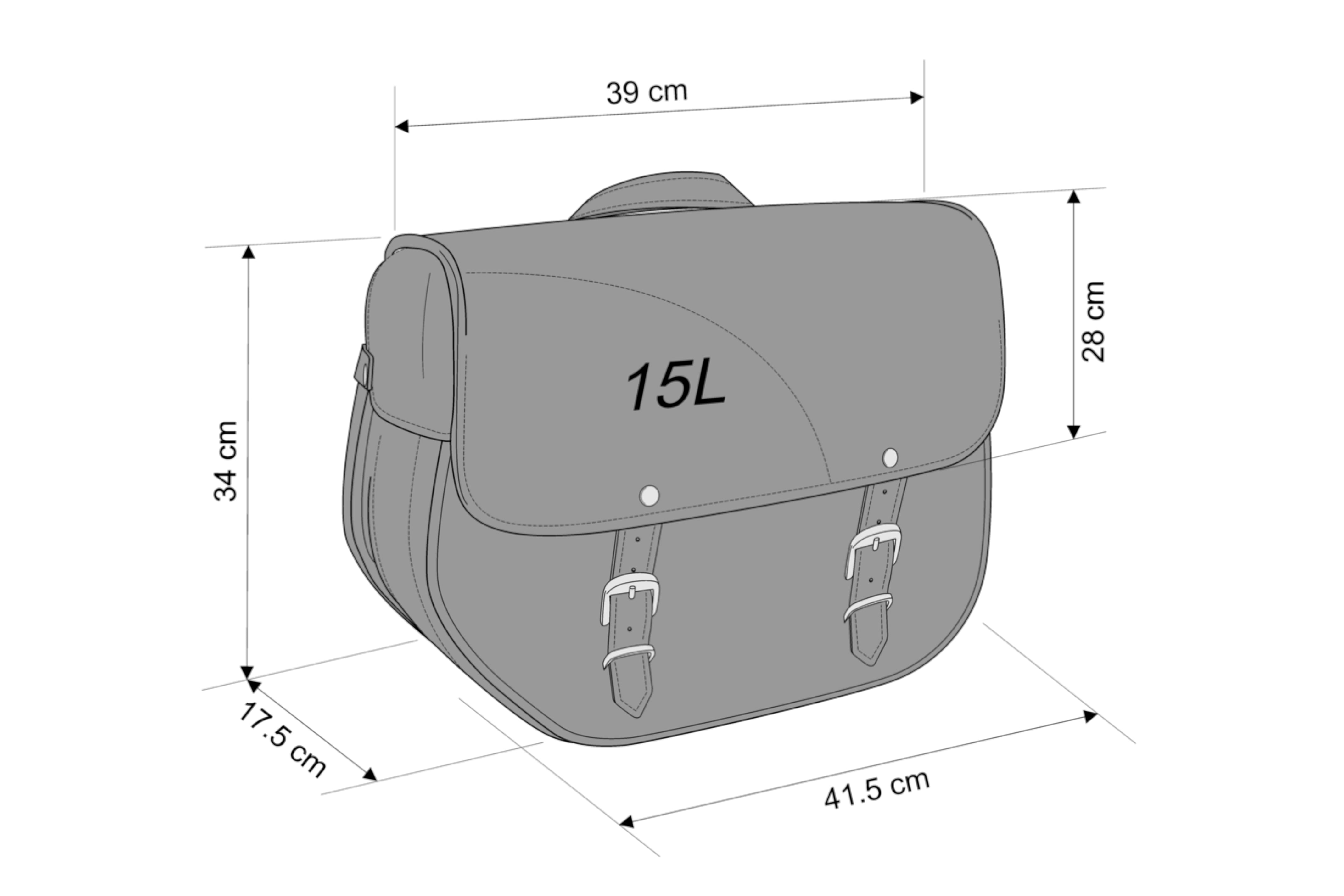 Customacces Sant Louis Left Saddlebag With Metal Base - No Support Included | Honda VT 125 C/C2 Shadow 2001>2007-Storage-Pyramid Motorcycle Accessories