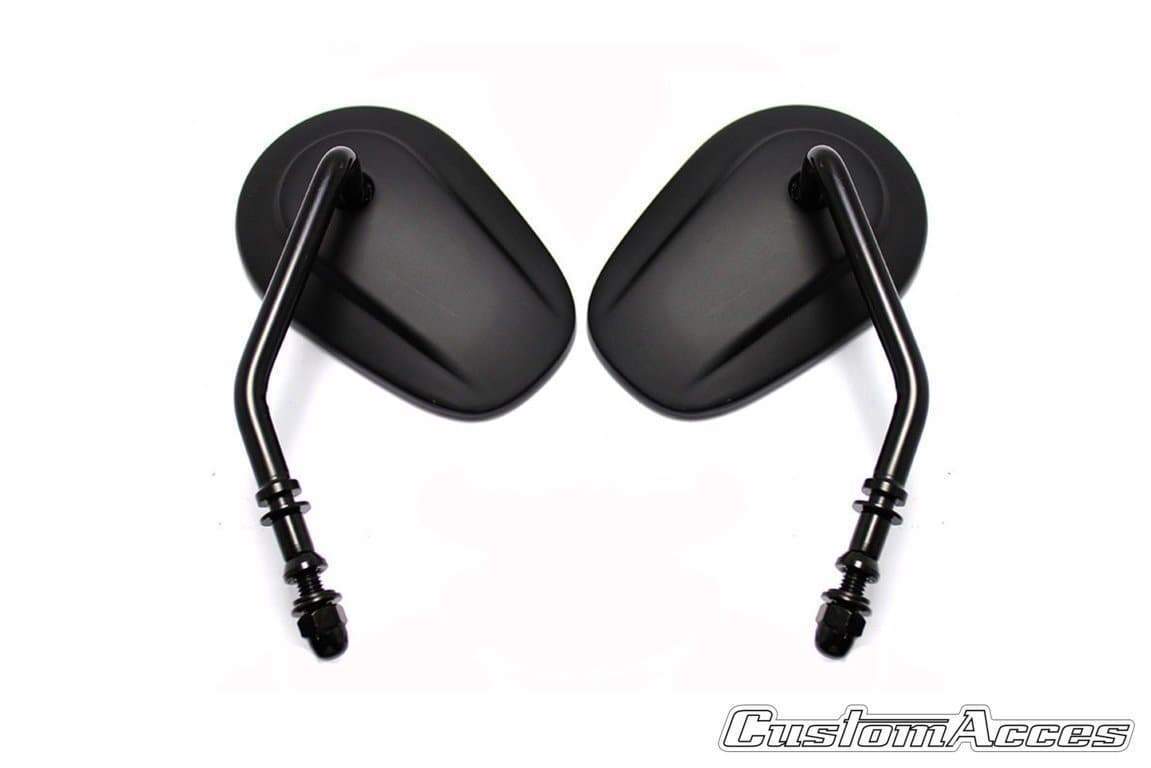Customacces Street Mirrors | Black | Harley Davidson Softail (FLSTFSE2) 2000>2015-XJR0016N-Mirrors-Pyramid Plastics