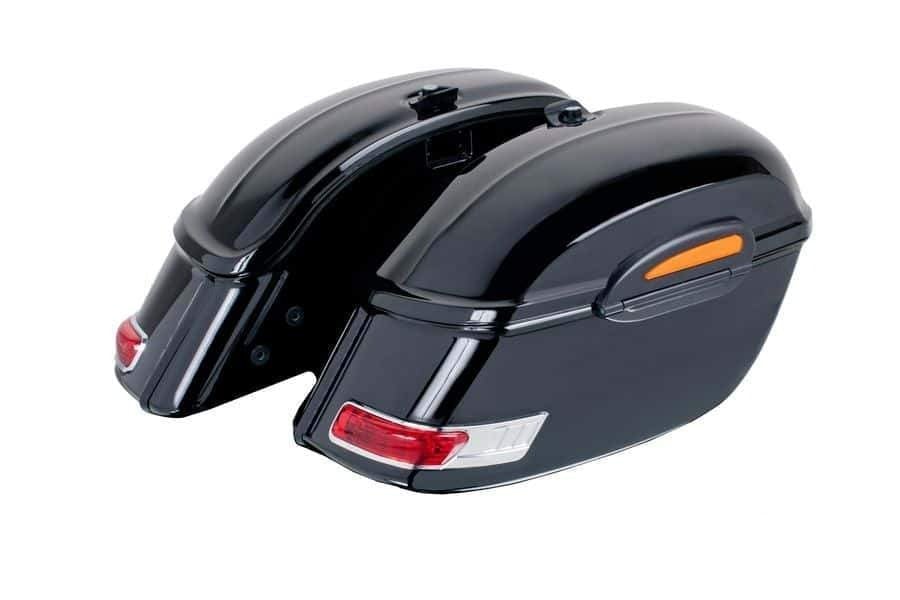 Customacces Touring Panniers/Rigid Saddlebags Includes Universal Support | Black | Honda VTX 1300 R 2002>2010-Storage-Pyramid Motorcycle Accessories