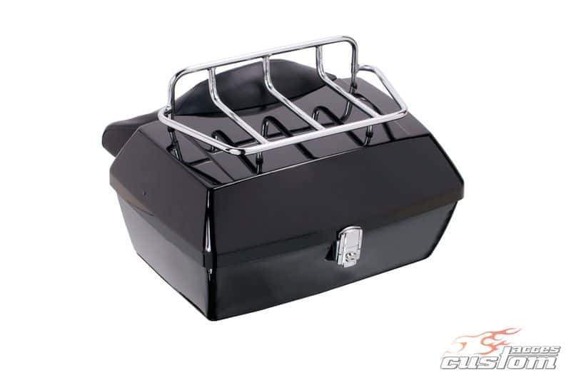 Customacces Travel Top Box/Rigid Suitcase | Black | Honda VT 125 C/C2 Shadow 2001>2007-Storage-Pyramid Motorcycle Accessories