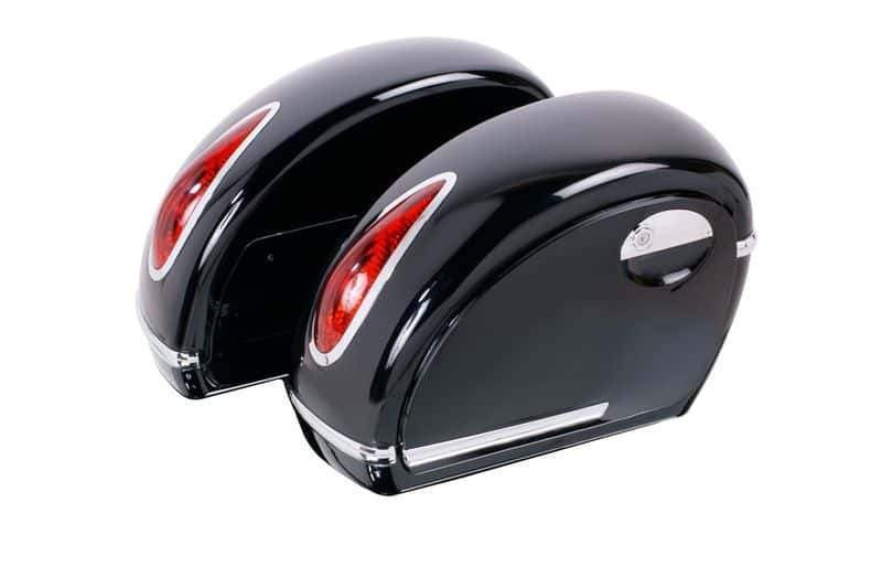 Customacces Voyager Right Pannier/Rigid Saddlebag No Support Included | Black | Harley Davidson Sportster 1200 Custom (XL1200C) 2004>2019-XAR0002N-Storage-Pyramid Plastics