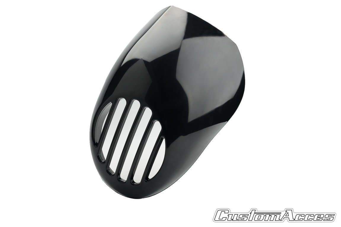 Customacces Warrior Model Headlight Protector | Black | Harley Davidson Dyna (FLSTSE) 1995>2005-XFAR002N-Headlight Protection-Pyramid Motorcycle Accessories