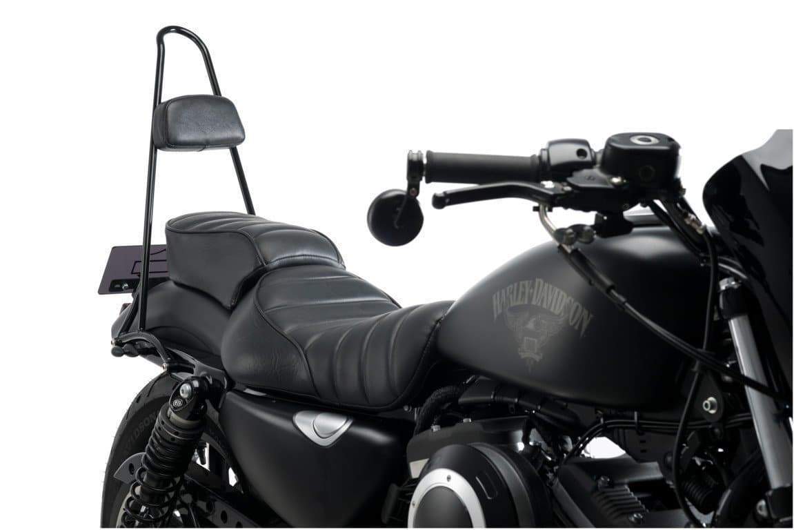 Customacces Wild Sissybars | Black | Harley Davidson Sportster 1200 Custom (XL1200C) 2004>2019-XRQW001N-Sissybars-Pyramid Motorcycle Accessories