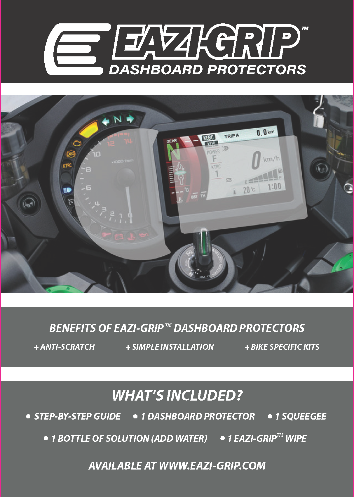 Eazi-Grip Dash Protector | Clear | Ducati Diavel 1260 S 2019>Current-Dash Protectors-Pyramid Motorcycle Accessories