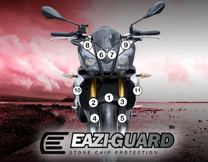 Eazi-Grip Stone Chip Protection Kit | Clear - Gloss | Aprilia Tuono V4 2011>2014 -  Shop name