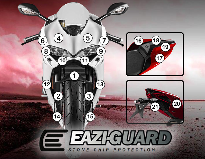 Eazi-Grip Stone Chip Protection Kit | Clear - Gloss | Ducati 1299 Panigale 2015>2017 -  Shop name