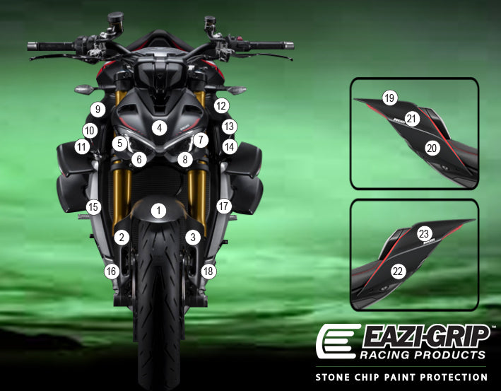 Eazi-Grip Stone Chip Protection Kit | Clear - Gloss | Ducati Streetfighter V4 SP 2021>2024 -  Shop name