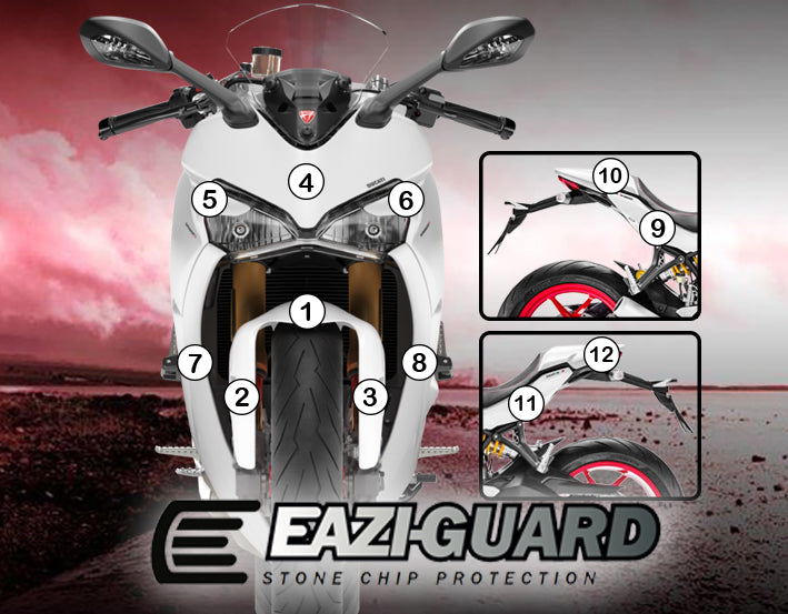 Eazi-Grip Stone Chip Protection Kit | Clear - Gloss | Ducati Supersport 937/S 2017>2020 -  Shop name