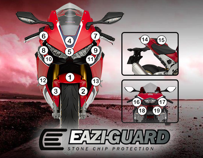 Eazi-Grip Stone Chip Protection Kit | Clear - Gloss | Honda CBR 1000 RR 2017>2019 -  Shop name
