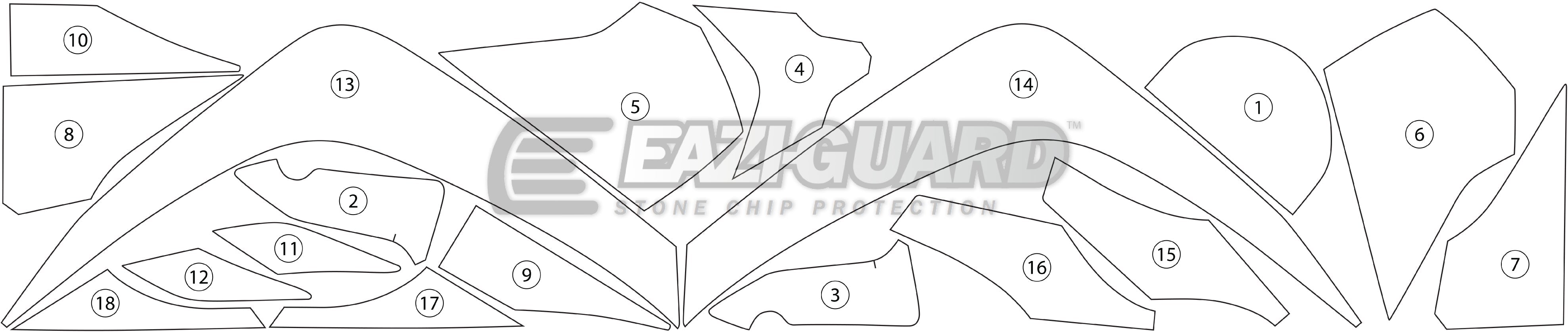 Eazi-Grip Stone Chip Protection Kit | Clear - Gloss | Honda VFR 800 F 2014>2016 -  Shop name