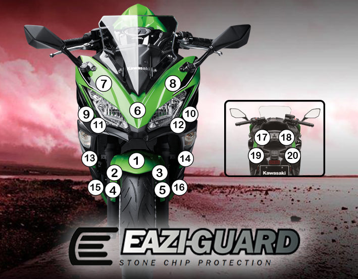 Eazi-Grip Stone Chip Protection Kit | Clear - Gloss | Kawasaki Ninja 650 2017>2019 -  Shop name