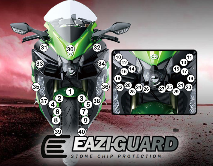 Eazi-Grip Stone Chip Protection Kit | Clear - Gloss | Kawasaki Ninja H2 SX 2018>Current-Paint Protection-Pyramid Motorcycle Accessories