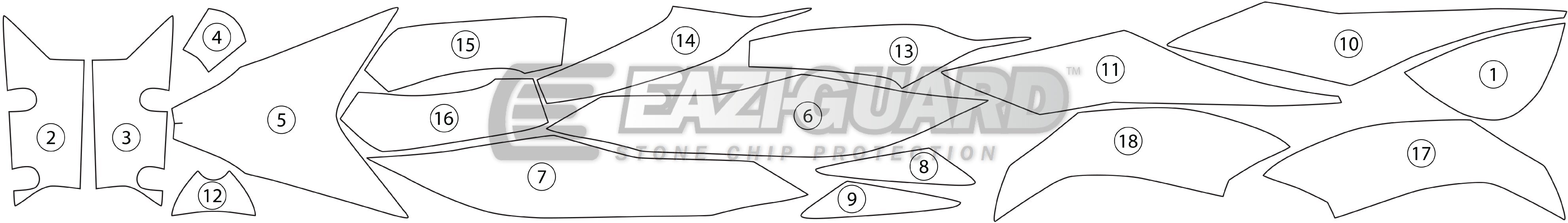 Eazi-Grip Stone Chip Protection Kit | Clear - Gloss | Kawasaki Versys 650 2015>2017 -  Shop name