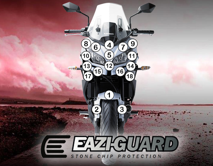 Eazi-Grip Stone Chip Protection Kit | Clear - Gloss | Kawasaki Versys 650 2015>2017 -  Shop name