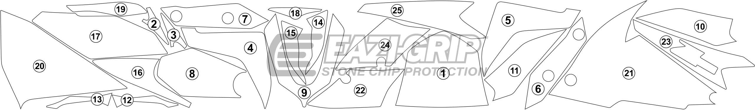 Eazi-Grip Stone Chip Protection Kit | Clear - Gloss | Kawasaki Z H2 2020>Current-Paint Protection-Pyramid Motorcycle Accessories