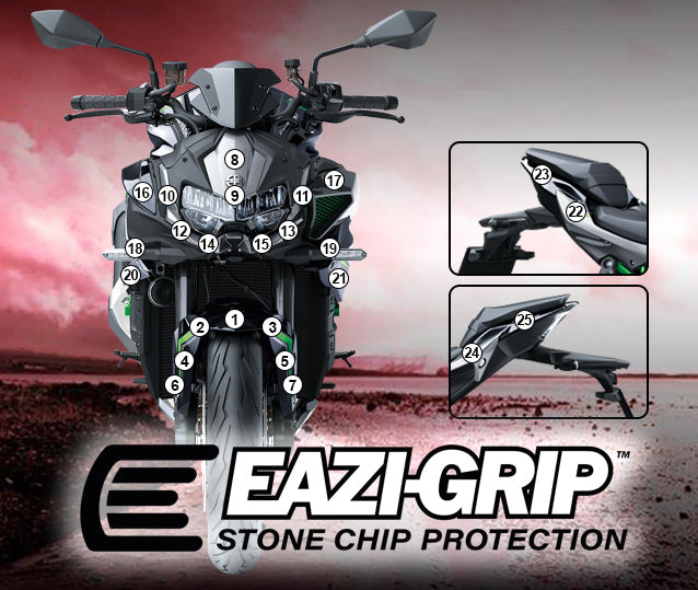 Eazi-Grip Stone Chip Protection Kit | Clear - Gloss | Kawasaki Z H2 2020>Current-Paint Protection-Pyramid Motorcycle Accessories