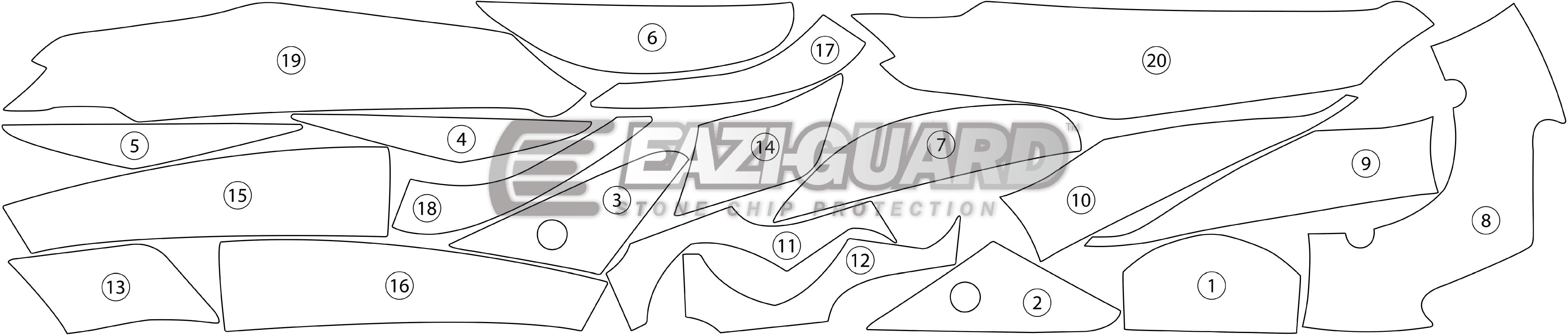 Eazi-Grip Stone Chip Protection Kit | Clear - Gloss | Kawasaki ZZR 1400 2012>2019 -  Shop name