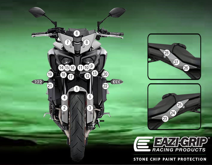 Eazi-Grip Stone Chip Protection Kit | Clear - Gloss | Yamaha MT-10 2020>2021 -  Shop name