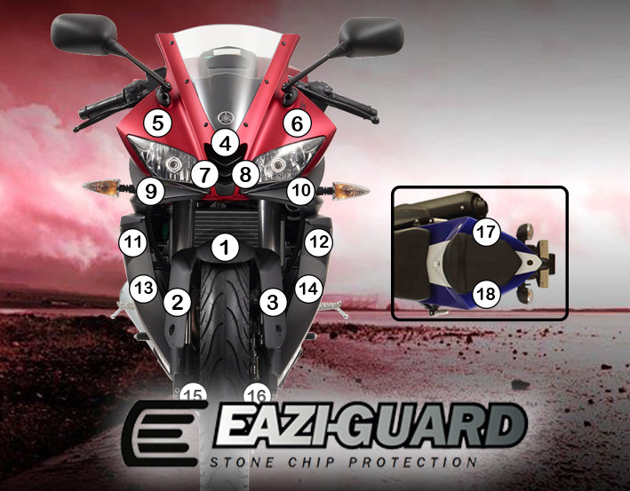 Eazi-Grip Stone Chip Protection Kit | Clear - Gloss | Yamaha YZF-125 R 2015>2018 -  Shop name