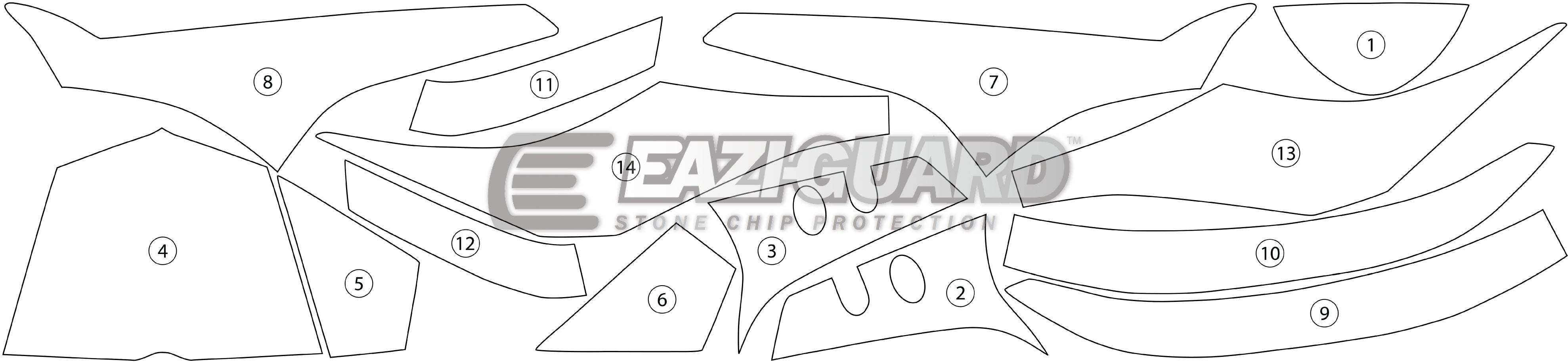 Eazi-Grip Stone Chip Protection Kit | Clear - Gloss | Yamaha YZF-R1 2015>2019 -  Shop name