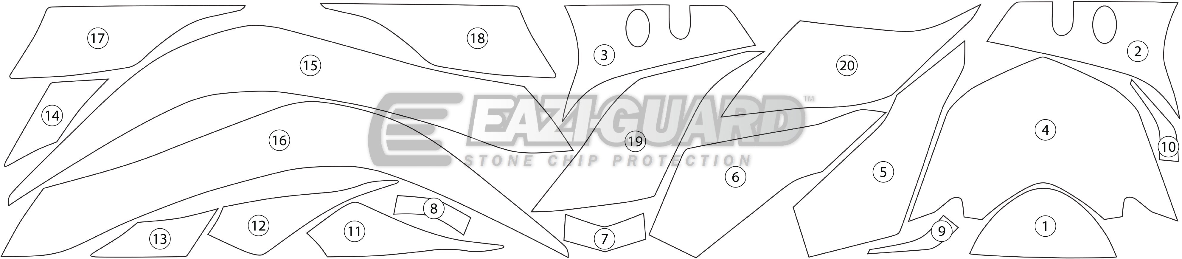Eazi-Grip Stone Chip Protection Kit | Clear - Gloss | Yamaha YZF-R6 2017>Current -  Shop name