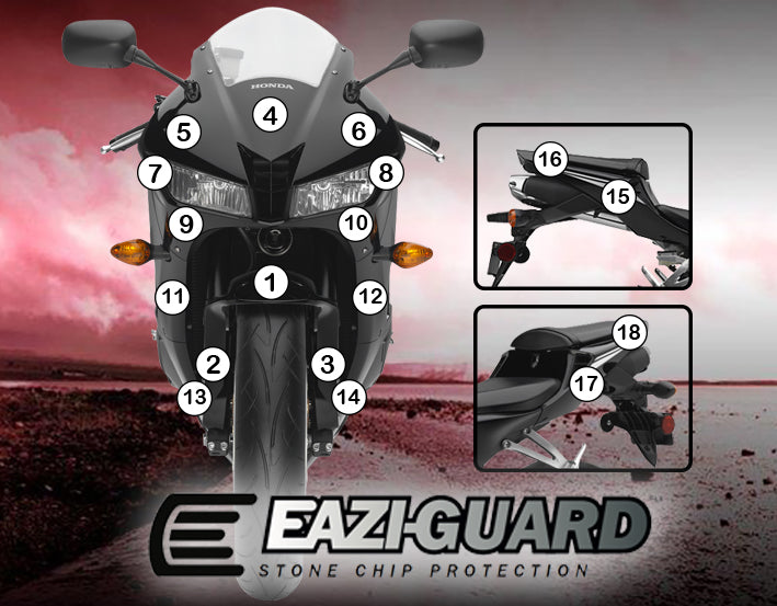 Eazi-Grip Stone Chip Protection Kit | Clear - Matte | Honda CBR 600 RR 2013>2017-Paint Protection-Pyramid Motorcycle Accessories