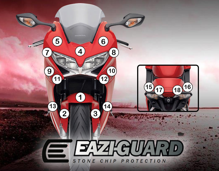 Eazi-Grip Stone Chip Protection Kit | Clear - Matte | Honda VFR 800 F 2014>2016 -  Shop name