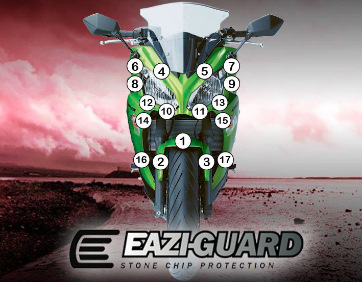 Eazi-Grip Stone Chip Protection Kit | Clear - Matte | Kawasaki ER-6F 2012>2016 -  Shop name