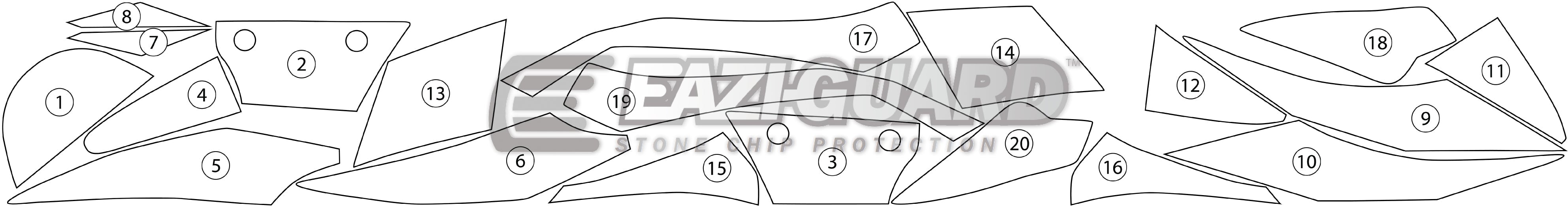 Eazi-Grip Stone Chip Protection Kit | Clear - Matte | Kawasaki Z 800 2013>2016 -  Shop name