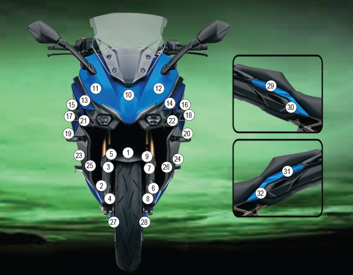 Eazi-Grip Stone Chip Protection Kit | Clear - Matte | Suzuki GSX-S 1000 GT 2022>Current-GGUARDSUZ006M-Paint Protection-Pyramid Motorcycle Accessories