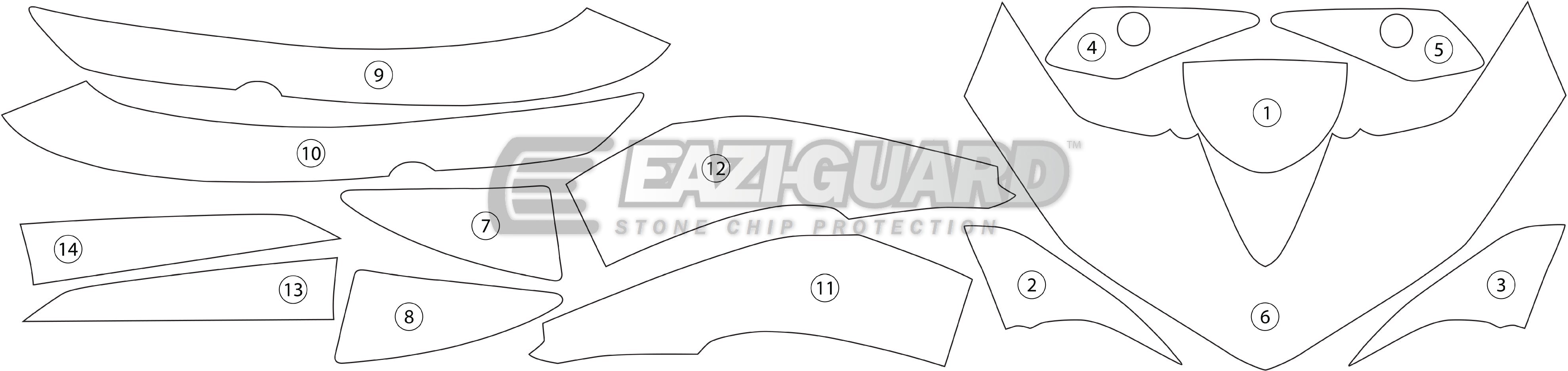 Eazi-Grip Stone Chip Protection Kit | Clear - Matte | Yamaha YZF-R3 2015>2018 -  Shop name