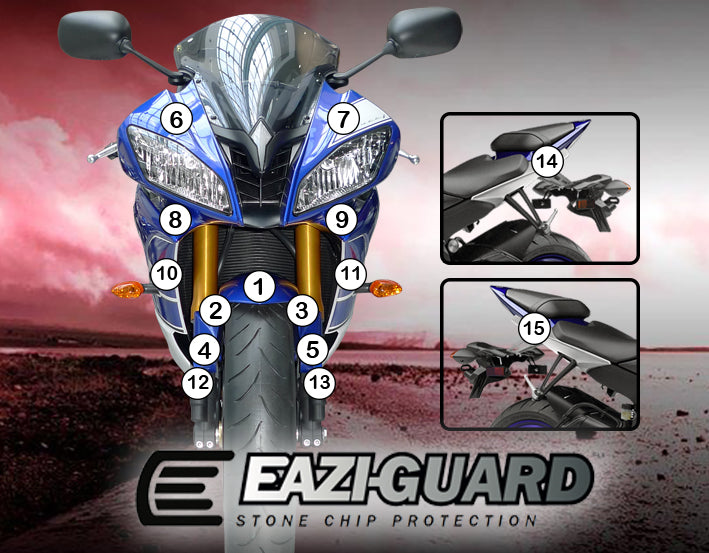 Eazi-Grip Stone Chip Protection Kit | Clear - Matte | Yamaha YZF-R6 2008>2016 -  Shop name