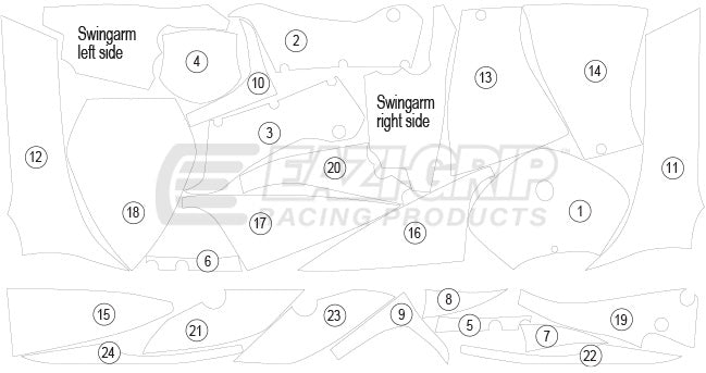 Eazi-Grip Stone Chip Protection Kit w/ Swing Arm Protection | Clear - Gloss | Honda NSF250R 2012>Current-Paint Protection-Pyramid Motorcycle Accessories