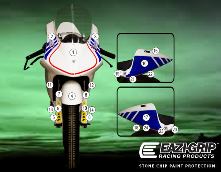 Eazi-Grip Stone Chip Protection Kit w/ Swing Arm Protection | Clear - Gloss | Honda NSF250R 2012>Current-Paint Protection-Pyramid Motorcycle Accessories