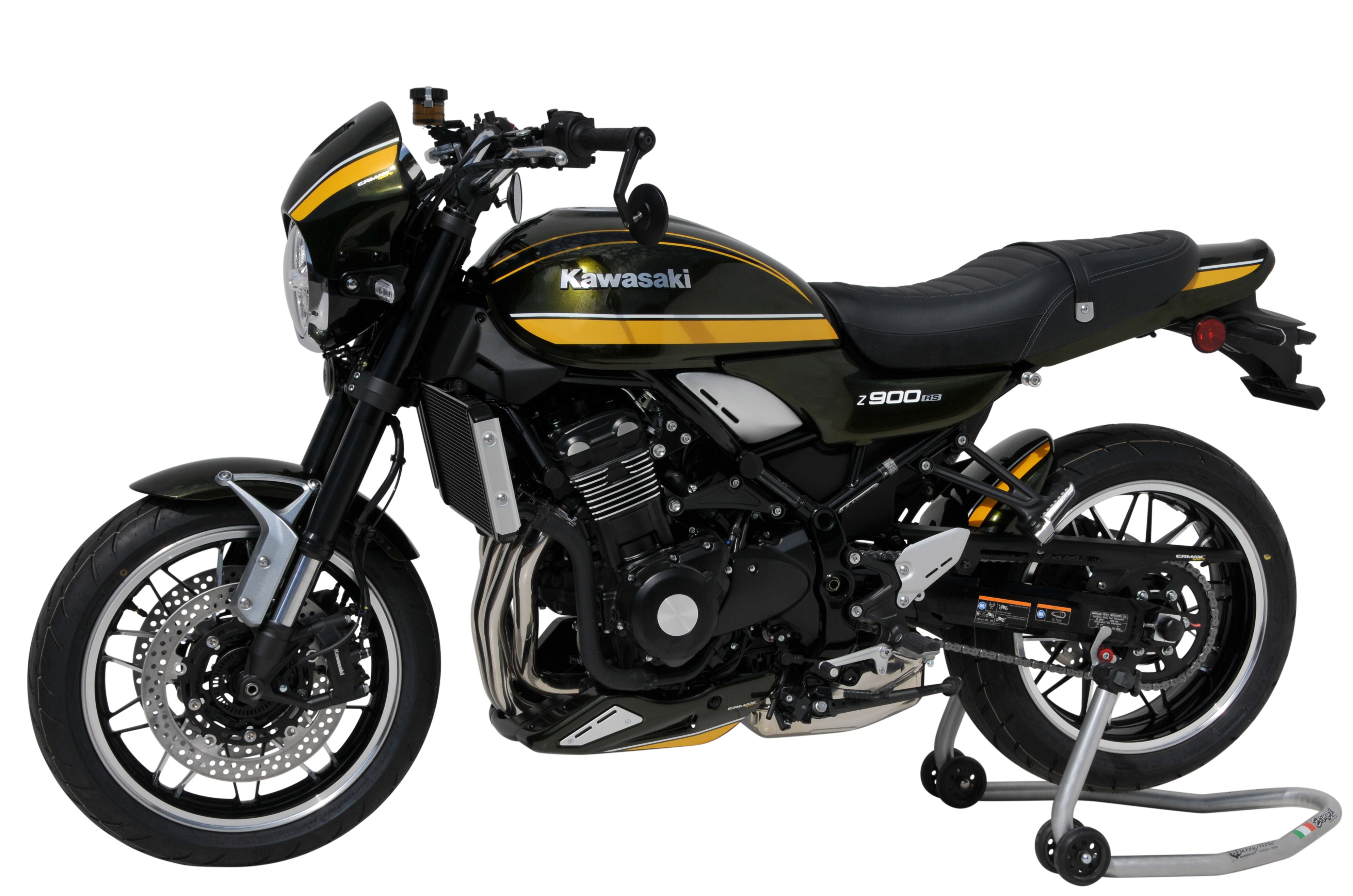 Ermax Belly Pan | Ebony [H8]/Silver/White | Kawasaki Z 900 RS 2017>Current -   Pyramid Motorcycle Accessories