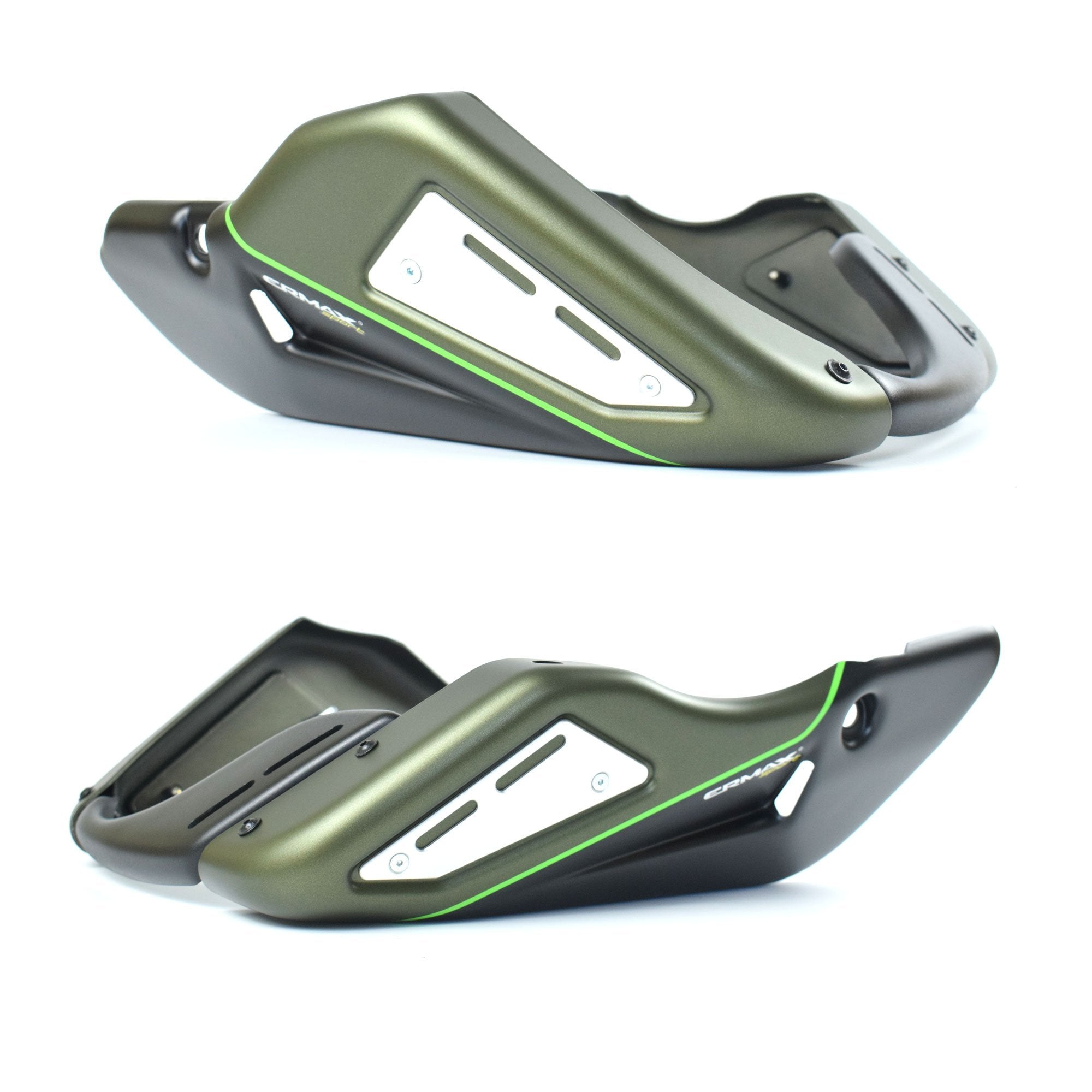 Ermax Belly Pan | Green Matte Metallic/Flat Ebony [45l]/Lime Green [777] | Kawasaki Z 900 RS 2017>Current-E8903S68-GF-Belly Pans-Pyramid Motorcycle Accessories
