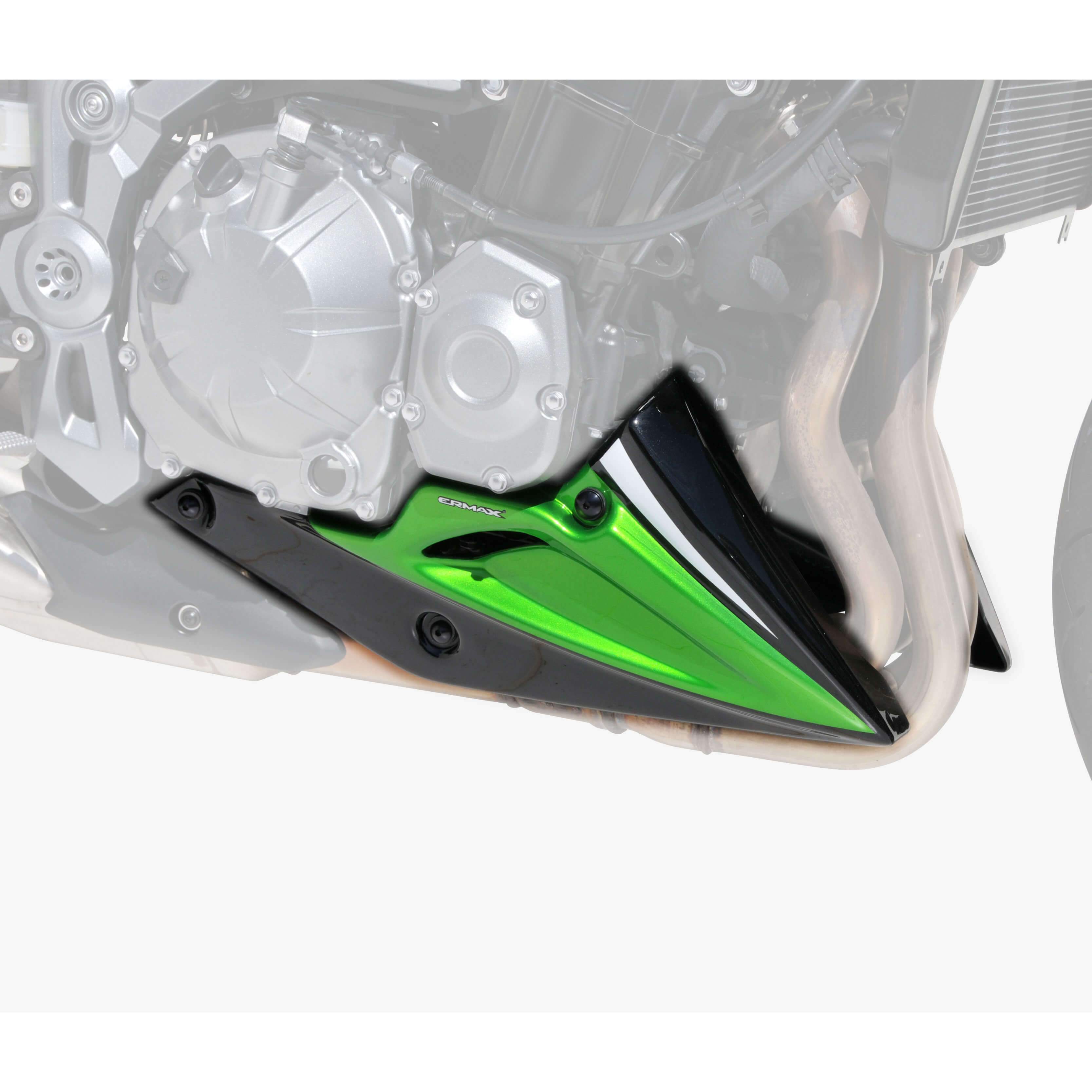 Ermax Belly Pan | Met Black/Met Green/Met White (Spark Black/Lime Green/Stardust White) | Kawasaki Z 900 2017>2018 -  Shop name