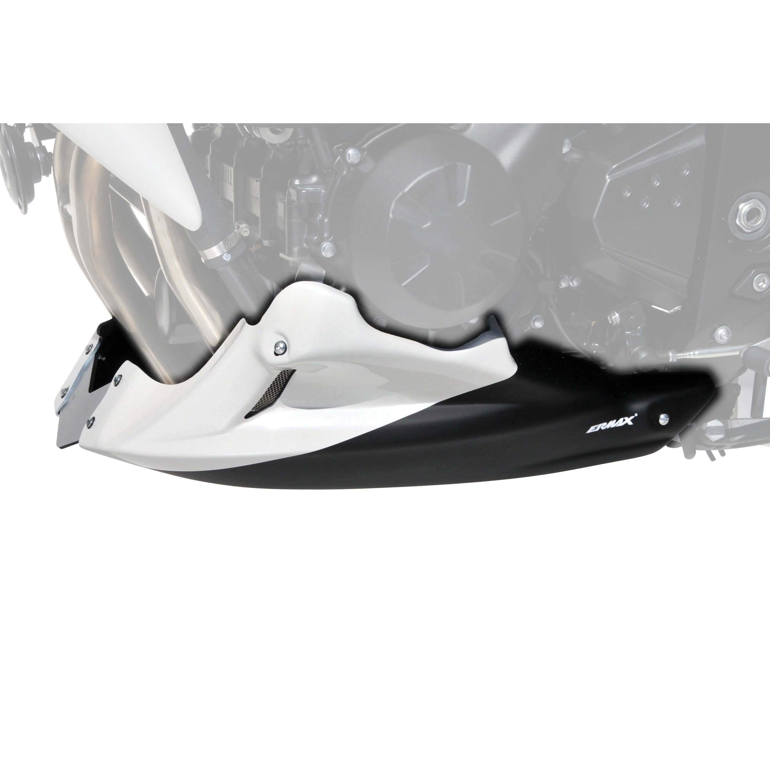 Ermax Belly Pan | Metallic White/Metallic Black (Pearl Stardust White/Spark Black) | Kawasaki Z 750 2010>2010-E890345060-Belly Pans-Pyramid Motorcycle Accessories