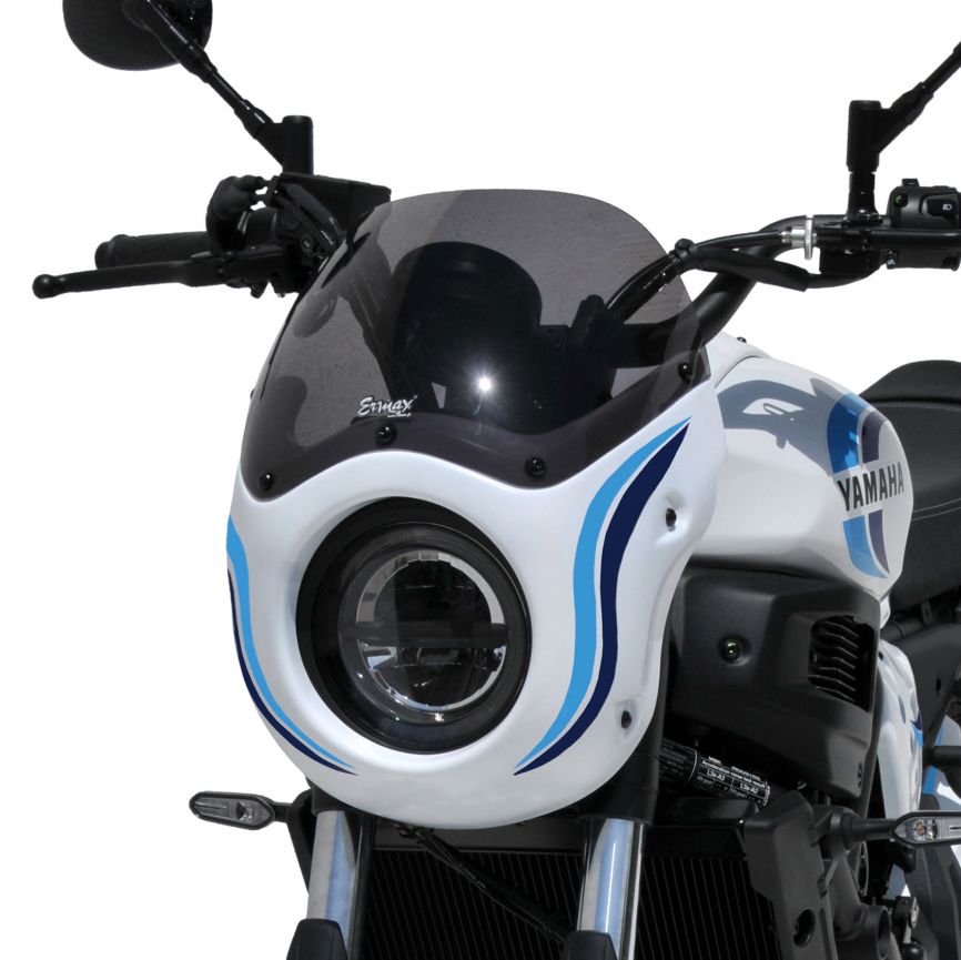 Ermax Cafe Racer Screen | Historic White [RW]/Blue Turquoise/Blue | Yamaha XSR 700 2022>Current -  Shop name