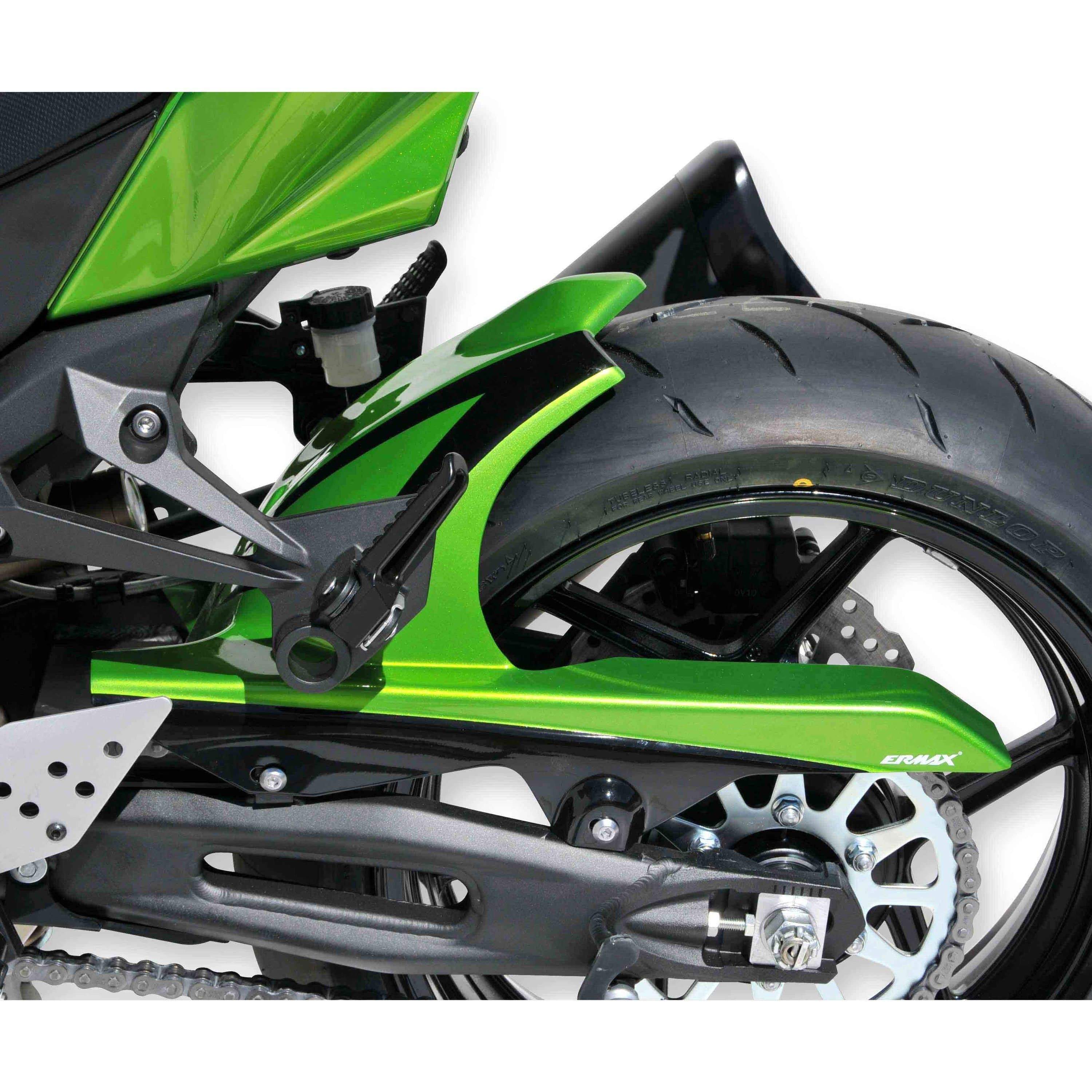 Ermax Hugger | Metallic Green/Metallic Black (Candy Lime Green/Metallic Black) | Kawasaki Z 750 R 2011>2011-E730311080-Huggers-Pyramid Motorcycle Accessories