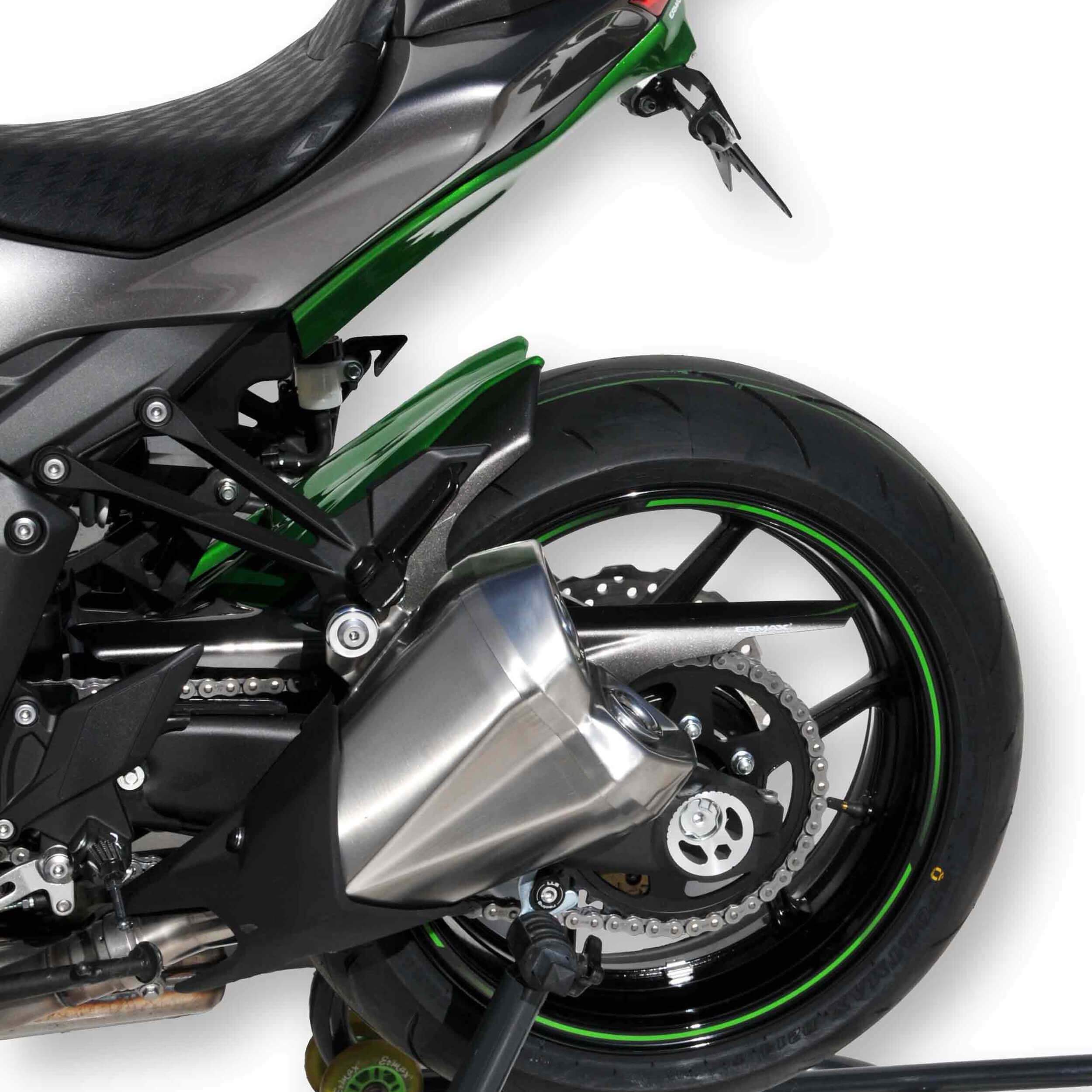 Ermax Hugger | Metallic Green/Metallic Grey (Golden Blazed Green/Graphite Grey) | Kawasaki Z 1000 2014>2014-E730370087-Huggers-Pyramid Motorcycle Accessories