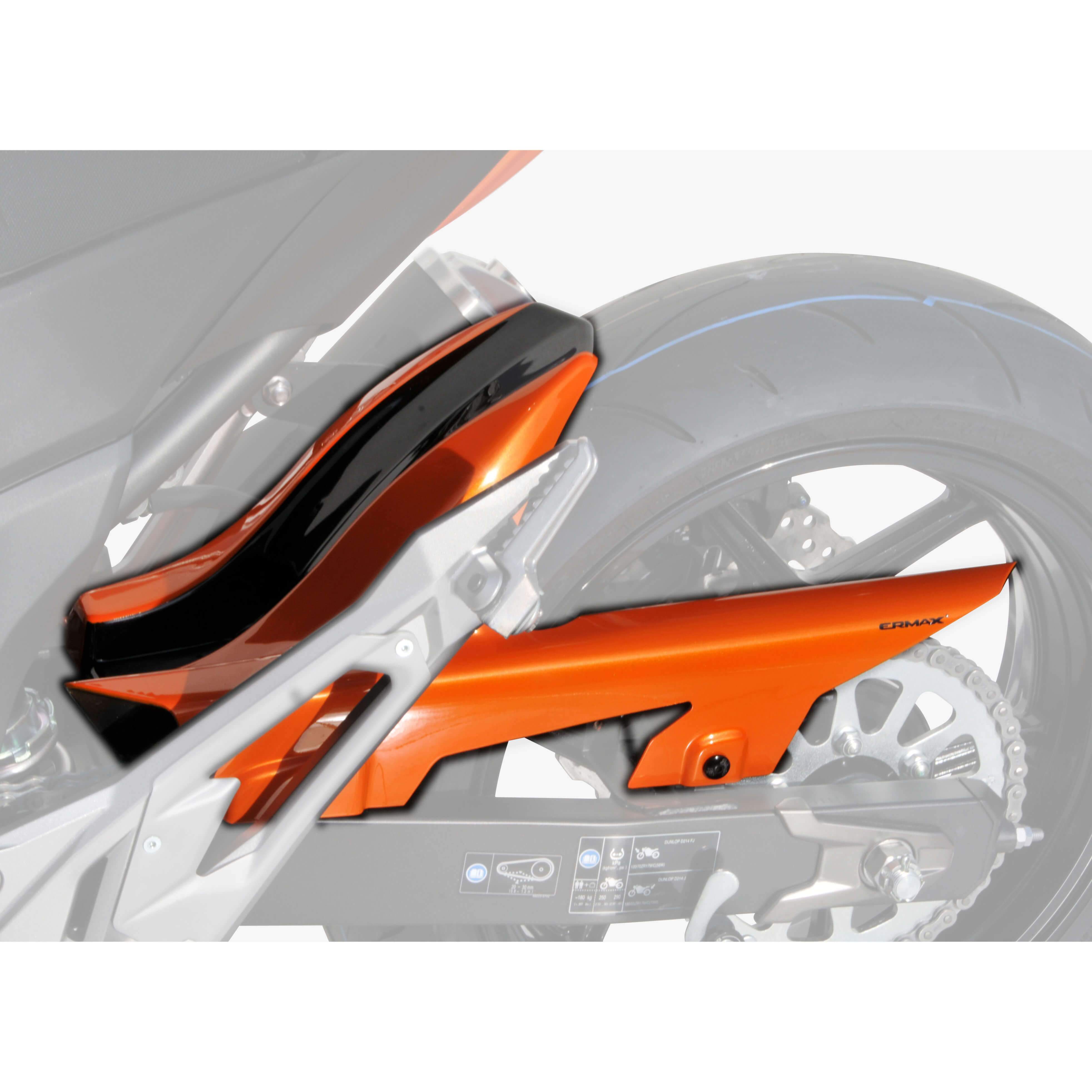 Ermax Hugger | Metallic Orange/Metallic Black(Pearl Blazing Orange/Spark Black) | Kawasaki Z 800 E 2013>2013-E730384084-Huggers-Pyramid Motorcycle Accessories