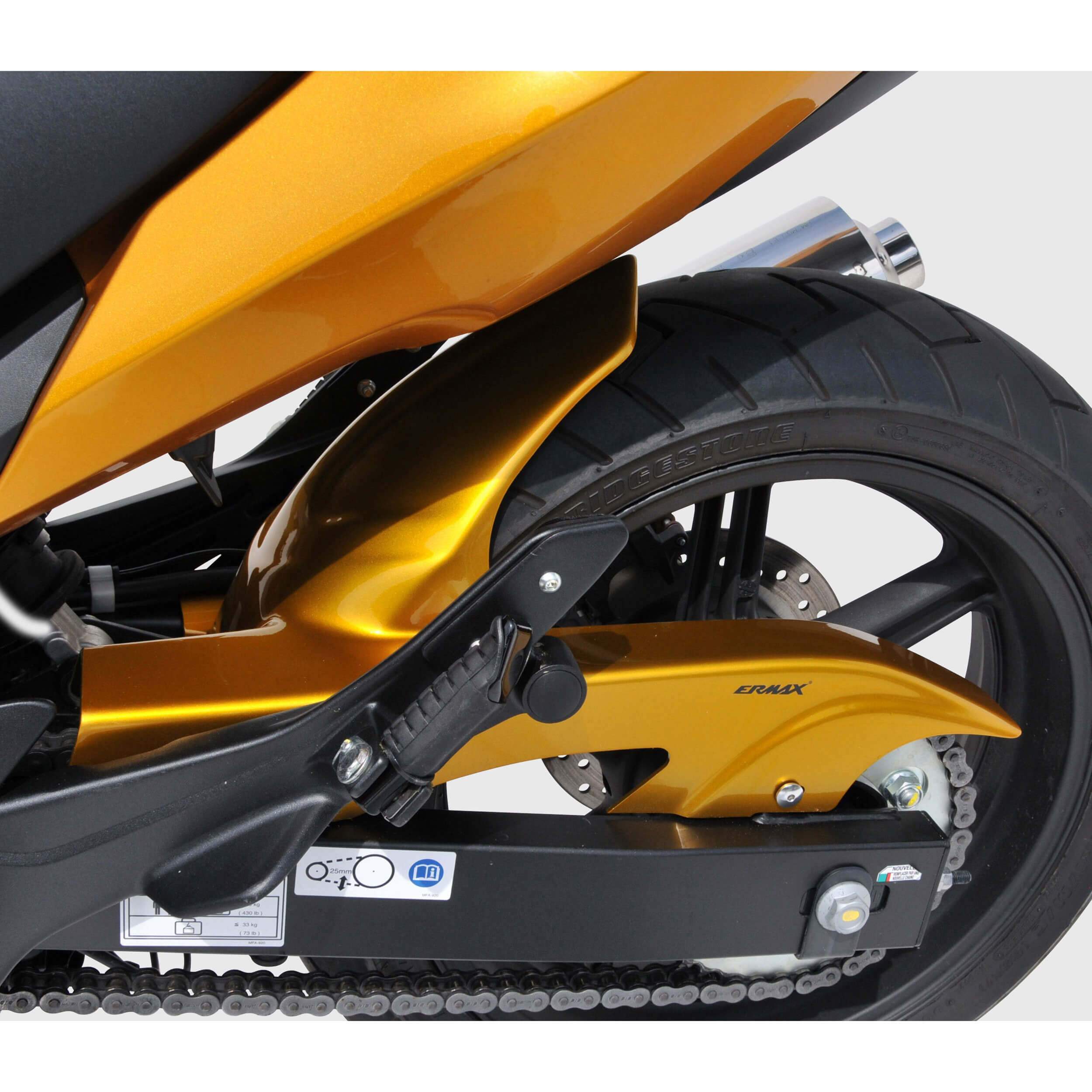 Ermax Hugger | Metallic Yellow (Pearl Amber Yellow) | Honda CBF 1000 FA 2010>2012-E730171117-Huggers-Pyramid Motorcycle Accessories