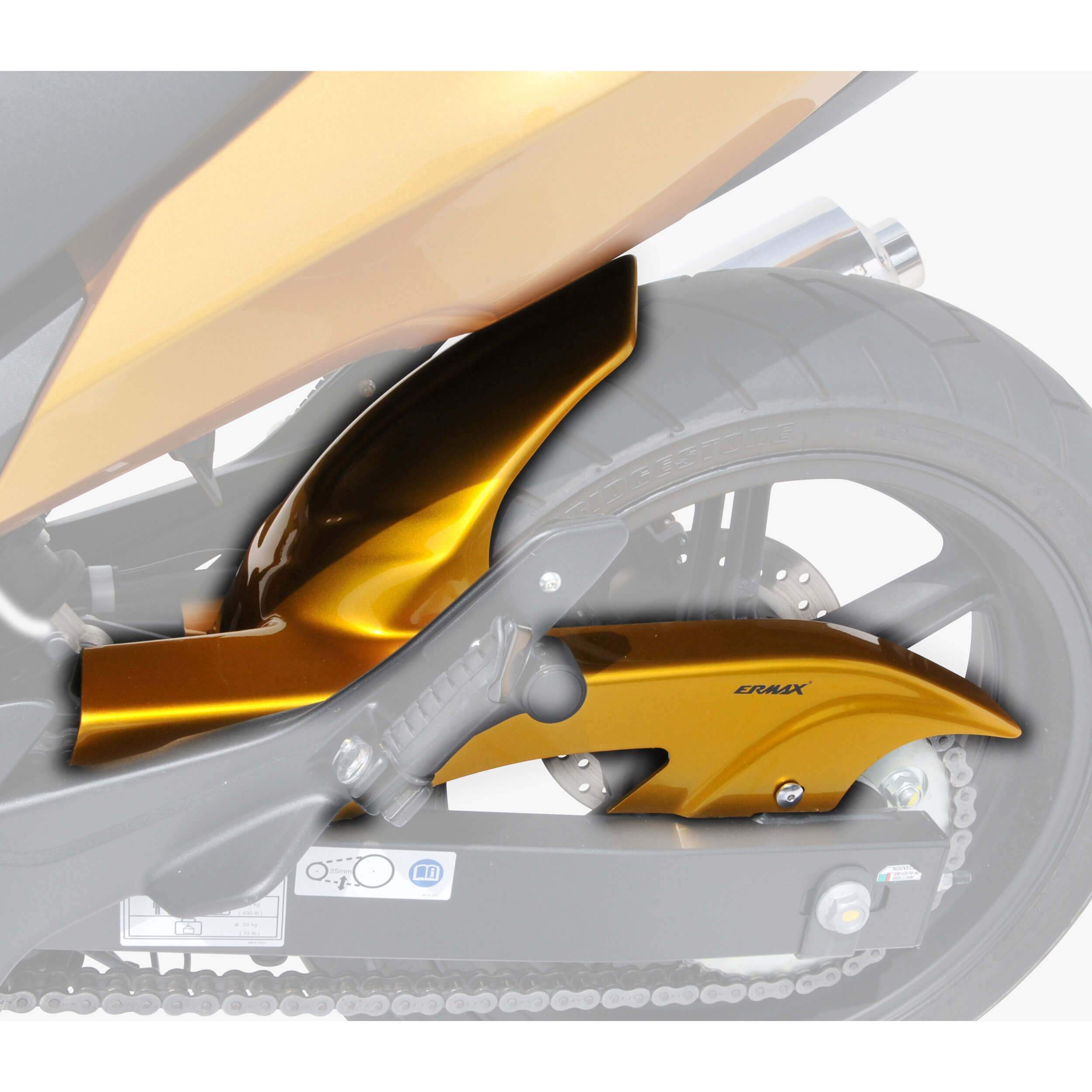 Ermax Hugger | Metallic Yellow (Pearl Amber Yellow) | Honda CBF 1000 FA 2010>2012-E730171117-Huggers-Pyramid Motorcycle Accessories