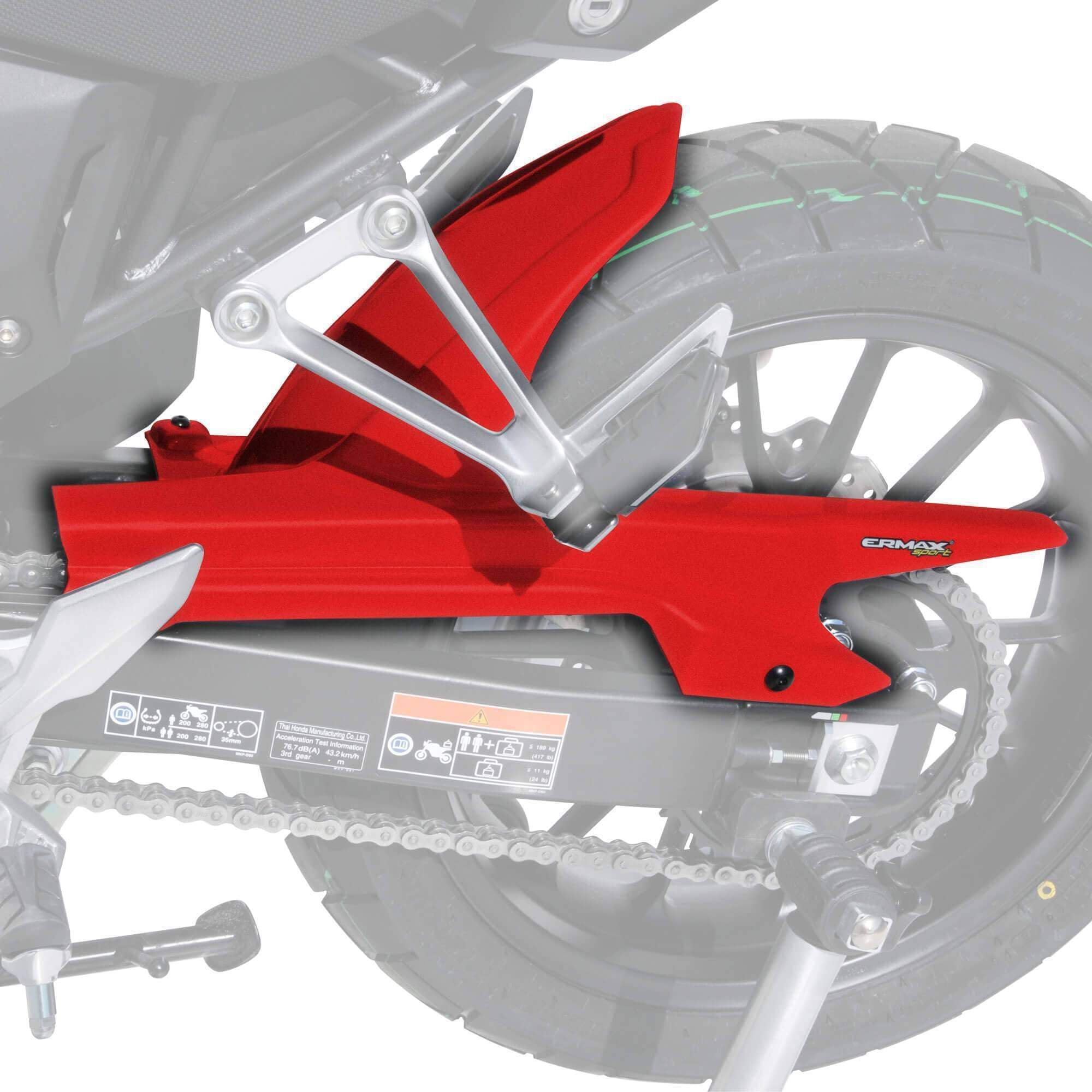 Ermax Hugger | Red (Grand Prix Red) | Honda CB 500 X 2019>Current-E7301T06-H7-Huggers-Pyramid Plastics