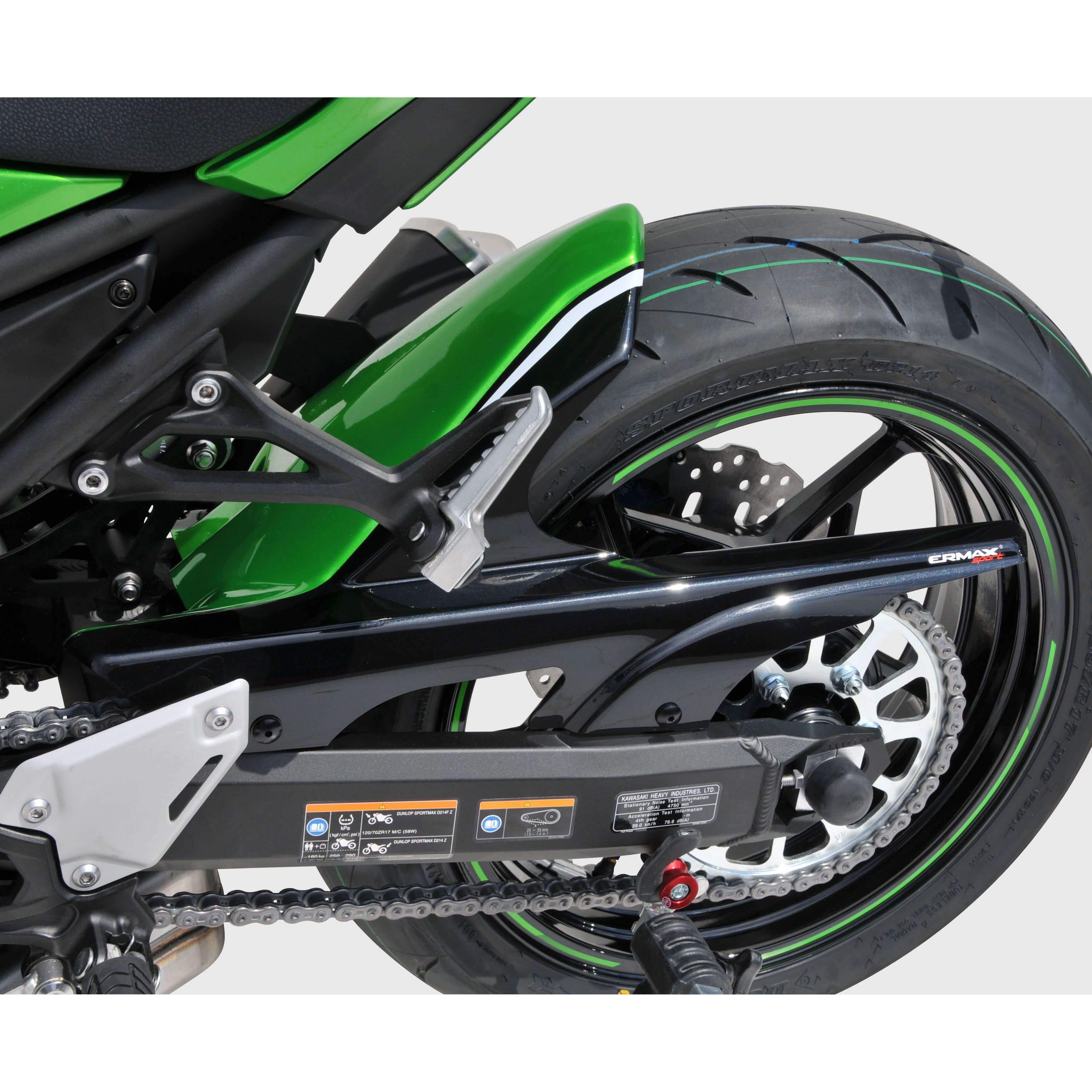 Ermax Hugger | Spark Black/Lime Green/Stardust White | Kawasaki Z 900 2017>2018-E7303096-VB-Huggers-Pyramid Motorcycle Accessories