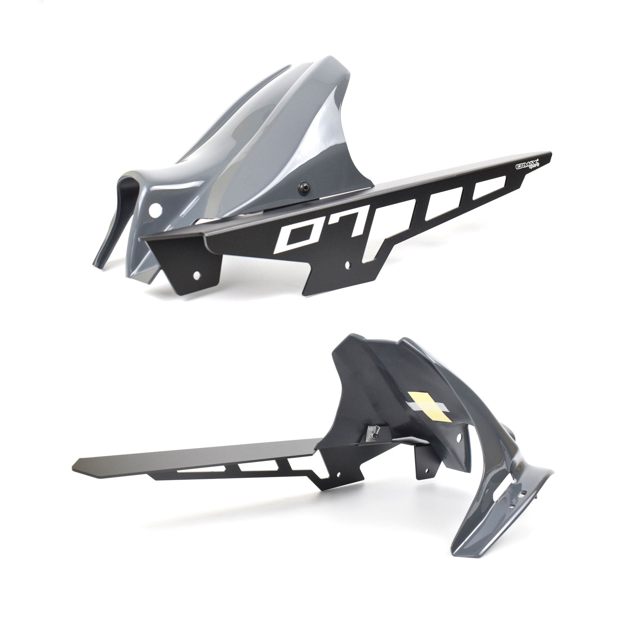 Ermax Hugger with Aluminium Chainguard | Storm Fluo Grey | Yamaha MT-07 2021>2024 -   Pyramid Motorcycle Accessories