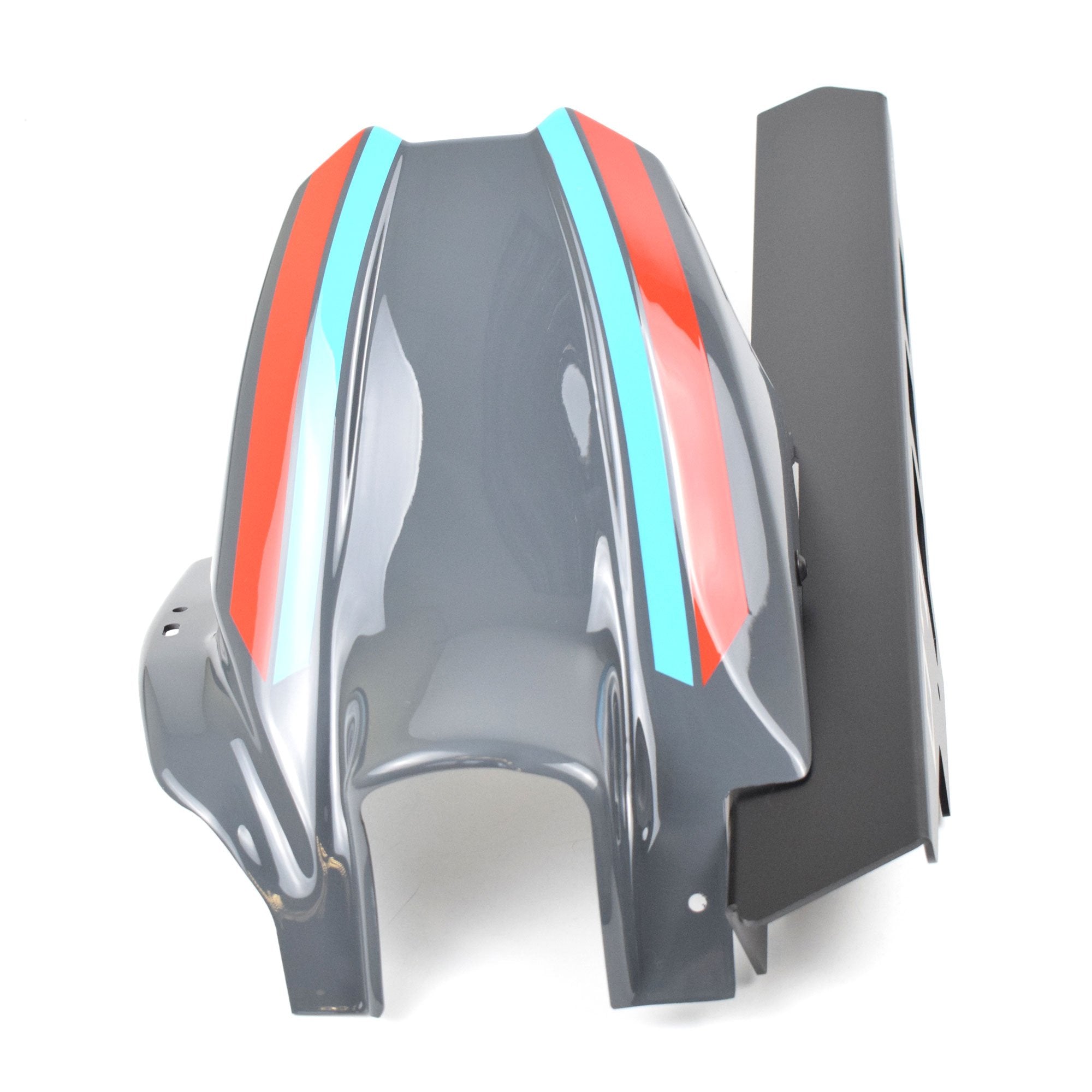 Ermax Hugger with Aluminium Chainguard | Storm Fluo Tri Colour (Storm/Red/Blue) | Yamaha MT-07 2021>2024 -   Pyramid Motorcycle Accessories