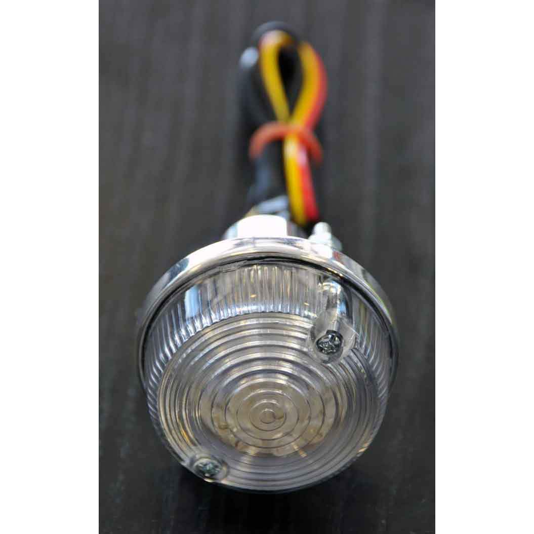 Ermax LED Round Rear Tail Light Single | Clear-Lights-Pyramid Motorcycle Accessories