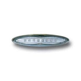 Ermax Mini LED Indicators Almond Shaped | White with Aluminium Trim -  Shop name